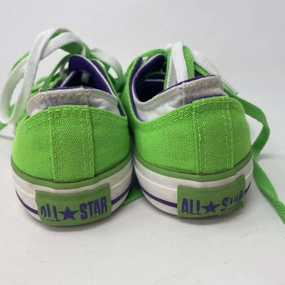 Converse Unisex All Star Neon Green Purple Shoes Sneakers Size Men's 6 Women's 8